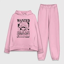 Женский костюм оверсайз Листовка Луффи 5 гир йонко One Piece, цвет: светло-розовый