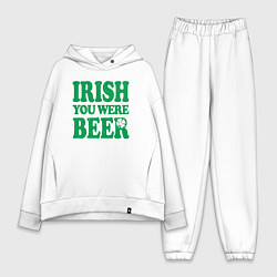 Женский костюм оверсайз Irish you were beer, цвет: белый