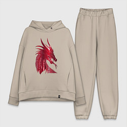 Женский костюм оверсайз Рэд дракон, цвет: миндальный