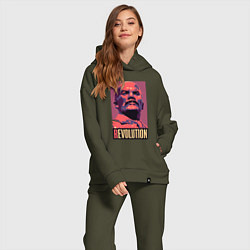 Женский костюм оверсайз Lenin revolution, цвет: хаки — фото 2