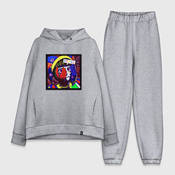 Женский костюм оверсайз Лицо Помни, цвет: меланж