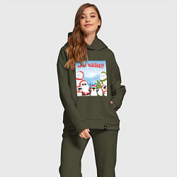 Женский костюм оверсайз Мы идем в 2024, цвет: хаки — фото 2