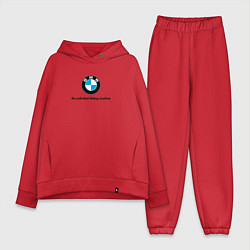Женский костюм оверсайз BMW the unlimited driving machine, цвет: красный