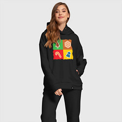 Женский костюм оверсайз Атрибуты праздника, цвет: черный — фото 2