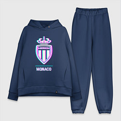 Женский костюм оверсайз Monaco FC в стиле glitch, цвет: тёмно-синий