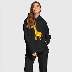 Женский костюм оверсайз Добрый жираф, цвет: черный — фото 2
