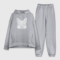 Женский костюм оверсайз Голова лисицы, цвет: меланж