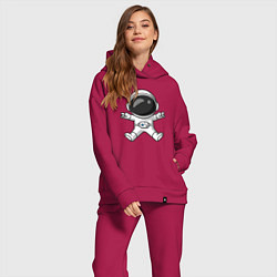Женский костюм оверсайз Spaceman rock, цвет: маджента — фото 2