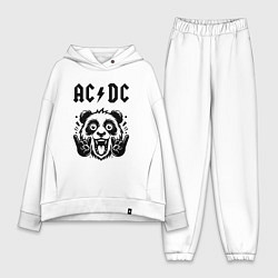 Женский костюм оверсайз AC DC - rock panda, цвет: белый