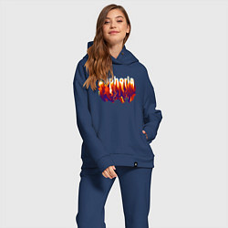 Женский костюм оверсайз Эйфория стиль, цвет: тёмно-синий — фото 2