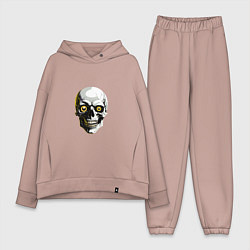 Женский костюм оверсайз Череп с жёлтыми глазами, цвет: пыльно-розовый