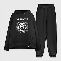 Женский костюм оверсайз Megadeth rock panda, цвет: черный