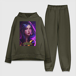 Женский костюм оверсайз League of Legends Kaisa Kda, цвет: хаки