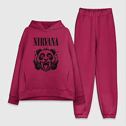 Женский костюм оверсайз Nirvana - rock panda, цвет: маджента