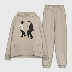 Женский костюм оверсайз Криминальное чтиво танец, цвет: миндальный