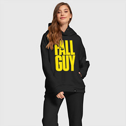 Женский костюм оверсайз The fall guy logo, цвет: черный — фото 2