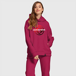 Женский костюм оверсайз Dongfeng - logo, цвет: маджента — фото 2
