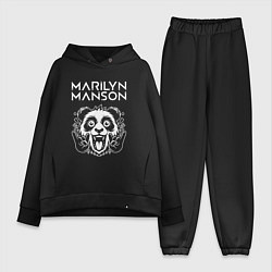 Женский костюм оверсайз Marilyn Manson rock panda, цвет: черный