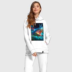 Женский костюм оверсайз Great white space shark - ai art, цвет: белый — фото 2