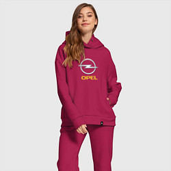 Женский костюм оверсайз Opel авто бренд, цвет: маджента — фото 2