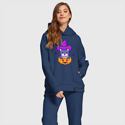 Женский костюм оверсайз Kitty halloween, цвет: тёмно-синий — фото 2