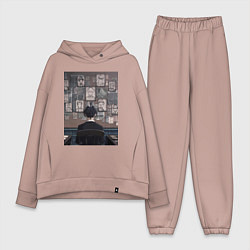 Женский костюм оверсайз Патриотизм Мориарти Шерлок, цвет: пыльно-розовый