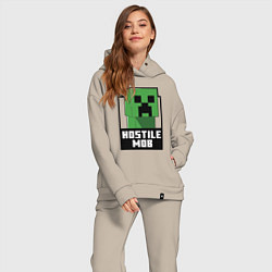 Женский костюм оверсайз Minecraft hostile mob, цвет: миндальный — фото 2