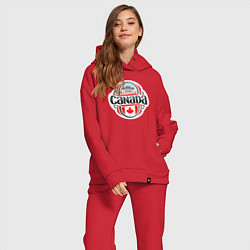 Женский костюм оверсайз Canada country, цвет: красный — фото 2