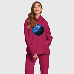 Женский костюм оверсайз Тардис в космическом пространстве, цвет: маджента — фото 2