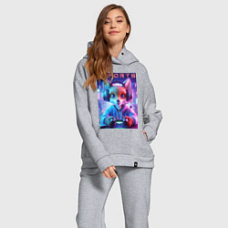 Женский костюм оверсайз Funny fox - e sports ai art, цвет: меланж — фото 2