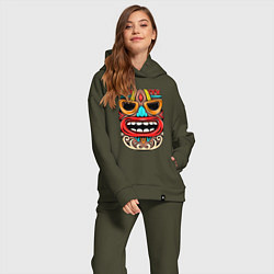 Женский костюм оверсайз Tiki mask, цвет: хаки — фото 2