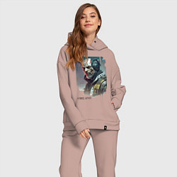 Женский костюм оверсайз Cyber Lenin - ai art fantasy, цвет: пыльно-розовый — фото 2