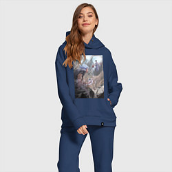 Женский костюм оверсайз Магическая битва Сатору Годзё Сукуна Рёмэн, цвет: тёмно-синий — фото 2