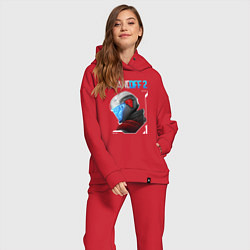 Женский костюм оверсайз Standoff 2 - Space dude, цвет: красный — фото 2