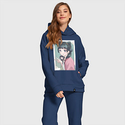 Женский костюм оверсайз Монолог фармацевта Маомао чиби, цвет: тёмно-синий — фото 2