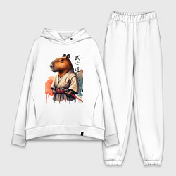 Женский костюм оверсайз Capybara samurai - ai art fantasy, цвет: белый