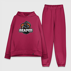 Женский костюм оверсайз Reaper dead скелет, цвет: маджента
