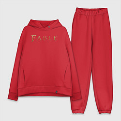 Женский костюм оверсайз Fable logo, цвет: красный
