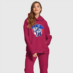 Женский костюм оверсайз Elephant USA, цвет: маджента — фото 2