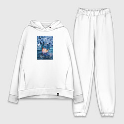 Женский костюм оверсайз Техен вода, цвет: белый