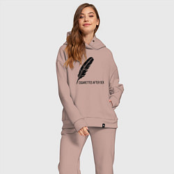 Женский костюм оверсайз Cigarettes after sex - музыкальная группа, цвет: пыльно-розовый — фото 2