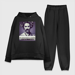 Женский костюм оверсайз Парикмахер салон, цвет: черный