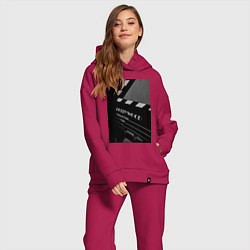 Женский костюм оверсайз Режиссёрская хлопушка, цвет: маджента — фото 2