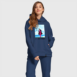 Женский костюм оверсайз Ким Намджун, цвет: тёмно-синий — фото 2