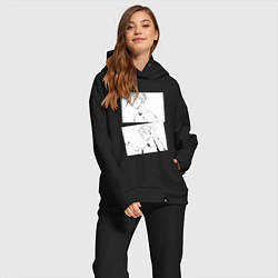 Женский костюм оверсайз Эмоции Сугуру Гето - Магическая битва, цвет: черный — фото 2