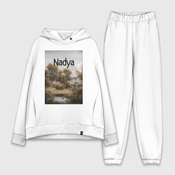 Женский костюм оверсайз Nadya пейзаж, цвет: белый