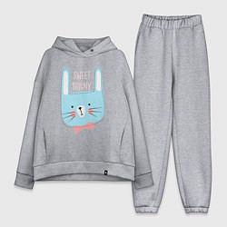 Женский костюм оверсайз Sweet bunny, цвет: меланж