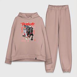 Женский костюм оверсайз Берсерк аниме арт, цвет: пыльно-розовый