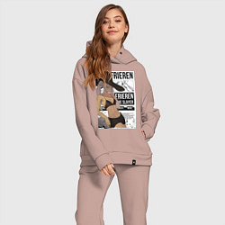 Женский костюм оверсайз Frieren She Slayer, цвет: пыльно-розовый — фото 2