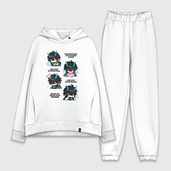 Женский костюм оверсайз Дань Хэн фразы, цвет: белый